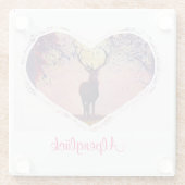 Alpenglück Hirsch Glasuntersetzer (Rückseite)