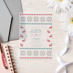 Alpenglühen Ugly Sweater Weihnachts-Party Pergament Einladungen