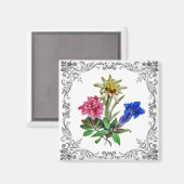 Alpenische Blume Magnet (Vorderseite/Rückseite)
