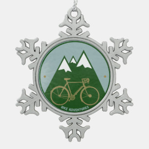 Alpenkaltbike Schneeflocken Zinn-Ornament