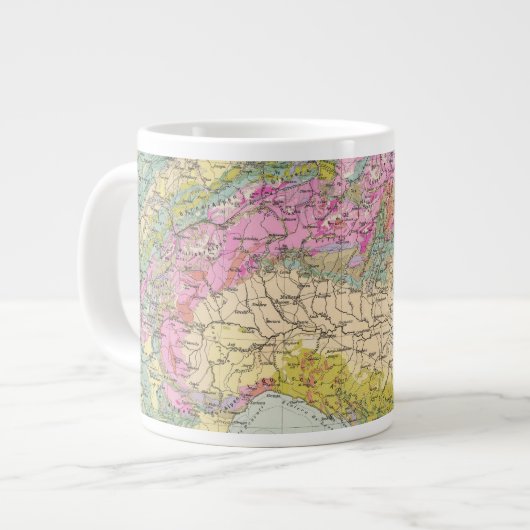 Alpenlander - Atlas Karte der Alpen Jumbo-Tasse (Vorderseite Links)