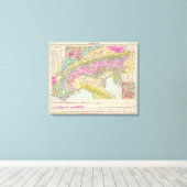 Alpenlander - Atlas Karte der Alpen Leinwanddruck (Insitu (Holzboden))