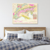 Alpenlander - Atlas Karte der Alpen Leinwanddruck (Insitu (Schlafzimmer))