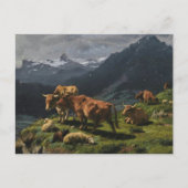 Alpenlandschaft Rinder Schafe von Rosa Bonheur Pos Postkarte (Vorderseite)