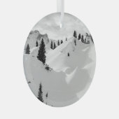 Alpenlandschaft: Schneesichere Berge Ornament Aus Glas (Vorderseite Rechts)