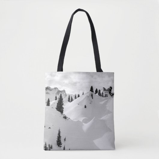 Alpenlandschaft: Schneesichere Berge Tasche (Vorderseite)