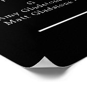 Alpenschwarz-Sitzdiagramm aus weißer Rose Poster (Ecke)