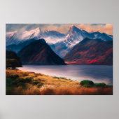 Alpensee bei Sonnenuntergang Poster (Vorne)