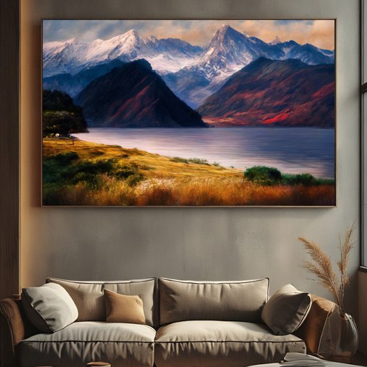 Alpensee bei Sonnenuntergang Poster