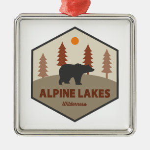 Alpenseen Wilderness Washington Bear Ornament Aus Metall