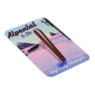 Alpental King County, Washington Skifahrer Magnet