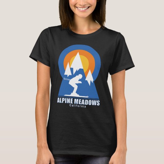 Alpenwiese Ski Sunset T - Shirt (Vorderseite)