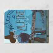 Alpes, TX Begrüßungszeichen Postkarte (Vorderseite)