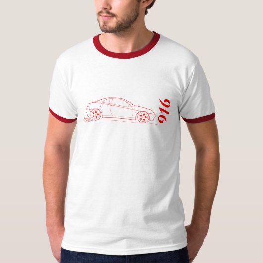 Alpha 916 Gtv von der Seite - Kontur im Rot T-Shirt (Vorderseite)