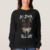 Alpha All Day Wildlife Mammal Predator Animal Wo Sweatshirt (Vorderseite)