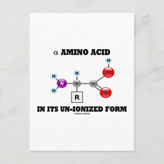 alpha-Aminosäure in nicht ionisierter Form (Molekü Postkarte (Vorderseite)