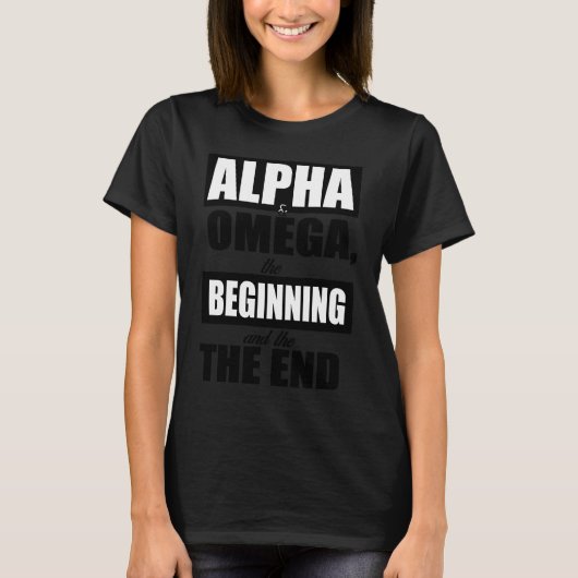 Alpha and Omega Christian Scripture Bible Verse T-Shirt (Vorderseite)