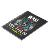 Alpha Beast _ Untamed Wolf Streetwear Fearless Notizblock (Linke Seite)