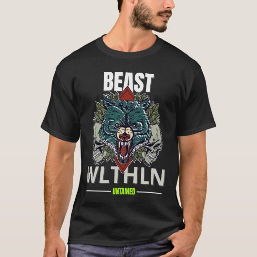 Alpha Beast _ Untamed Wolf Streetwear Fearless  T-Shirt (Vorderseite)