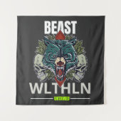 Alpha Beast _ Untamed Wolf Streetwear Fearless Wandteppich (Vorderseite)