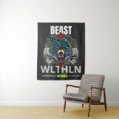 Alpha Beast _ Untamed Wolf Streetwear Fearless  Wandteppich (Beispiel)