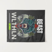 Alpha Beast _ Untamed Wolf Streetwear Fearless  Wandteppich (Vorderseite (Horizontal))