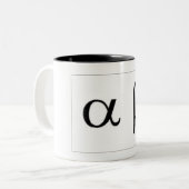 Alpha Beta-Tasse Zweifarbige Tasse (Vorderseite Links)
