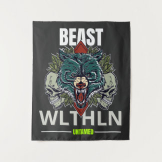 Alpha-Biest _ Ungezähmte Wolf Streetwear Furchtlos Wandteppich