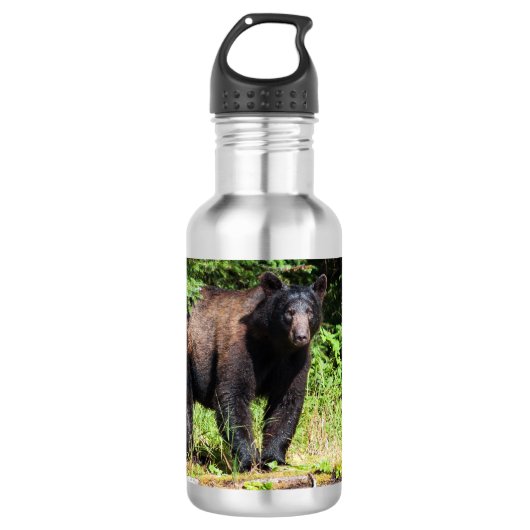 Alpha Black Bear Edelstahlflasche (Vorderseite)