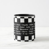 Alpha Bravo Charlie Echo Phonetic Alphabet Tasse (Zentrum)