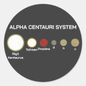 Alpha Centauri System Runder Aufkleber (Vorderseite)