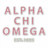 Alpha Chi Omega | Est. 1885 Aufkleber (Vorderseite)