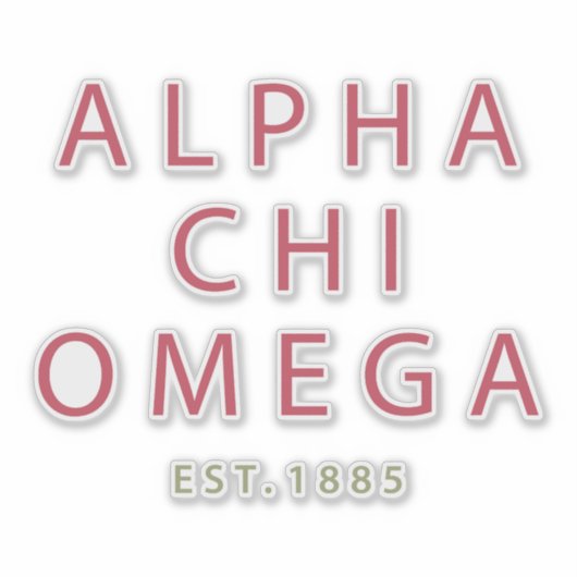 Alpha Chi Omega | Est. 1885 Aufkleber (Vorderseite)