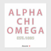 Alpha Chi Omega | Est. 1885 Aufkleber (Blatt)