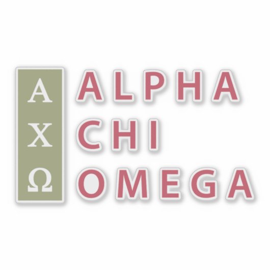 Alpha Chi Omega | Gestapelte Logos Aufkleber (Vorderseite)