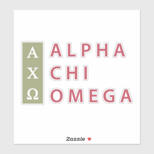 Alpha Chi Omega | Gestapelte Logos Aufkleber (Blatt)