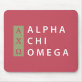 Alpha Chi Omega| gestapelte Logos Mousepad (Vorne)