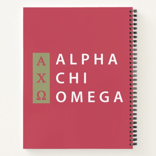 Alpha Chi Omega | Gestapelte Logos Notizbuch (Rückseite)
