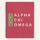 Alpha Chi Omega | Gestapelte Logos Notizbuch (Vorderseite)