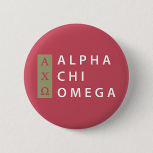 Alpha Chi Omega Gestapeltes Logo Button