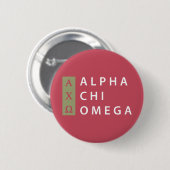 Alpha Chi Omega | Gestapeltes Logo Button (Vorne & Hinten)