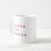 Alpha Chi Omega | Gestapeltes Logo Kaffeetasse (Vorderseite Links)