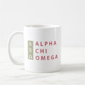 Alpha Chi Omega | Gestapeltes Logo Kaffeetasse (Links)