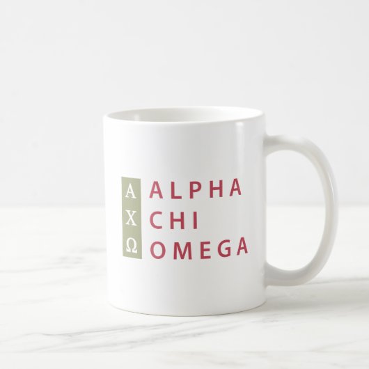 Alpha Chi Omega | Gestapeltes Logo Kaffeetasse (Rechts)