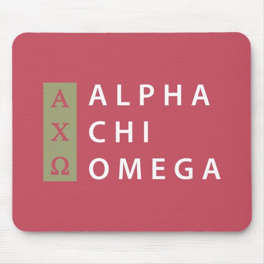 Alpha Chi Omega | Gestapeltes Logo Mousepad (Vorne)