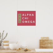 Alpha Chi Omega | Gestapeltes Logo Poster (Küche)