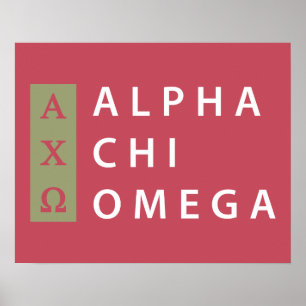 Alpha Chi Omega Gestapeltes Logo Poster