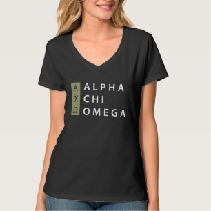Alpha Chi Omega   Gestapeltes Logo T-Shirt