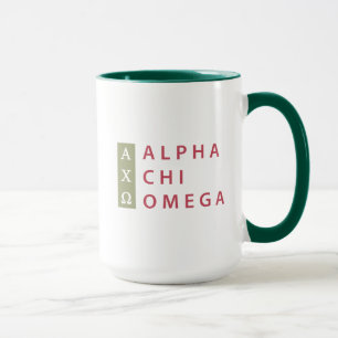 Alpha Chi Omega Gestapeltes Logo Tasse