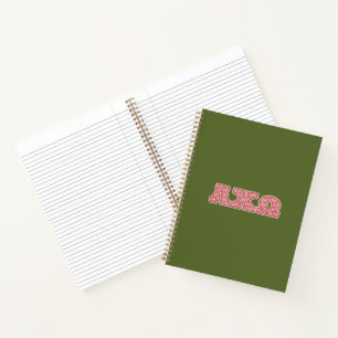 Alpha Chi Omega gestreiftes Grafikdesign Notizblock